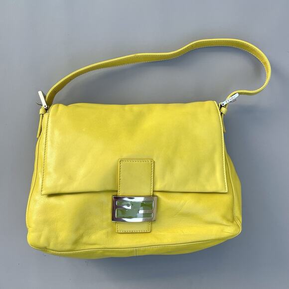 Fendi Yellow Leather Mamma Baguette - Picture 1 of 16